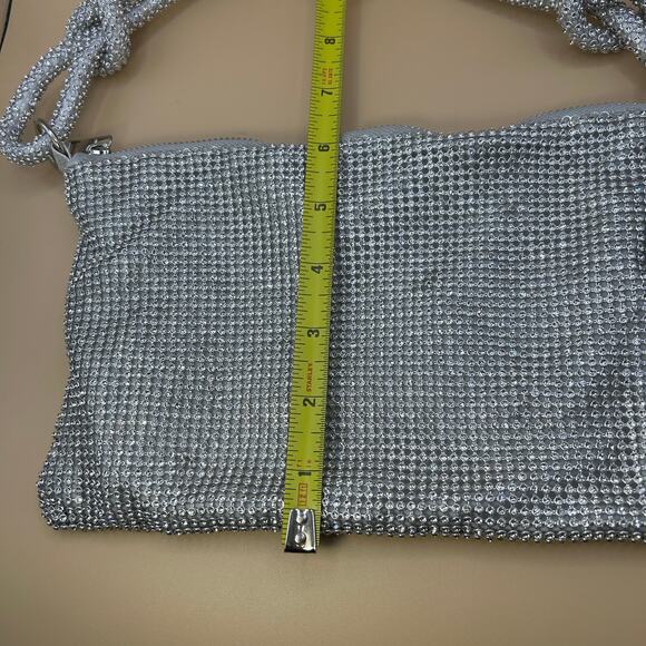 Set of Sparkly Silver Evening Bag / Nautical Anchor Keychain Sparkling Charm - Picture 6 of 9